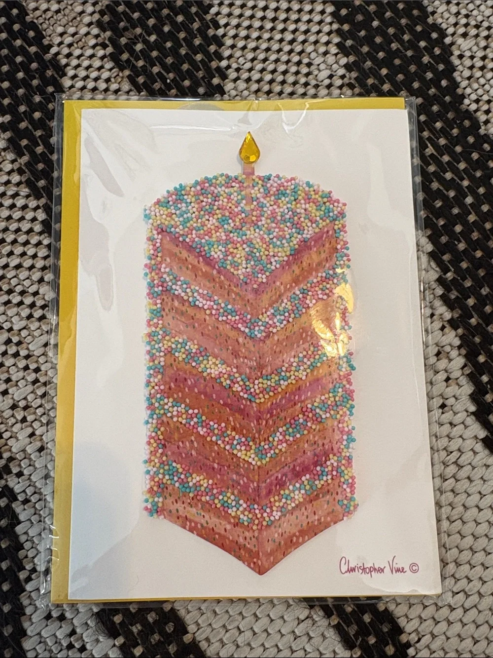 🆕Papyrus-Artist Christopher Vine Cake Slice Birthday Greeting Card